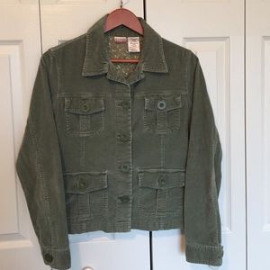 Green Corduroy Casual Jacket