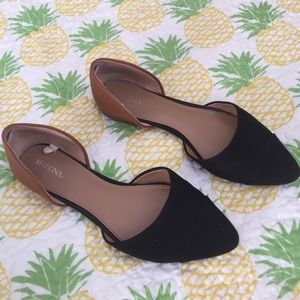 Merona brown and black pointed flats