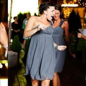 Alfred Angelo gray one shoulder dress