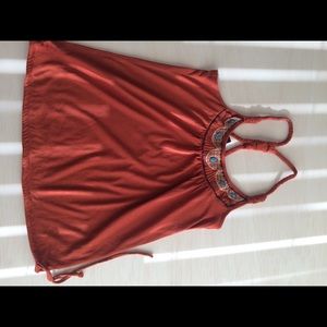 Orange racerback tank top