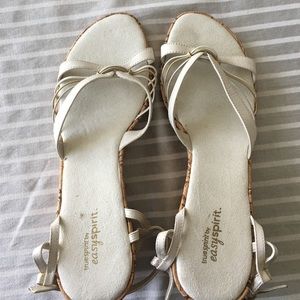 Beige wedge sandals