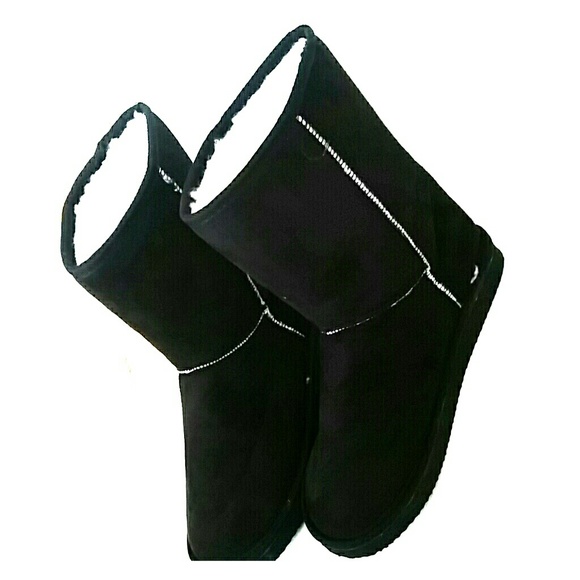 BLACK Faux UGG Boots