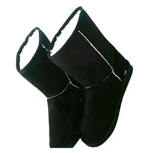 BLACK Faux UGG Boots