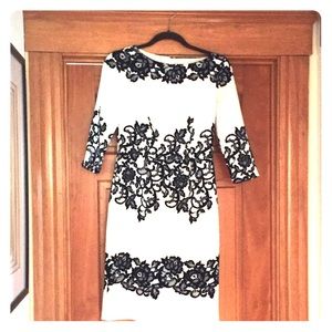 Adrianna Papell Black and White Formal Dress