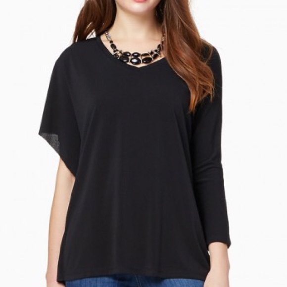 Blue Charming Charlie one sleeve Lauryl blouse NWT