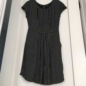 Black polka dot print dress