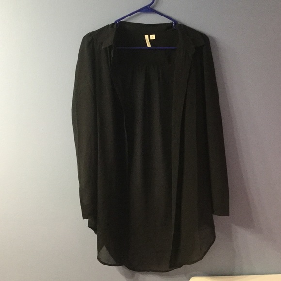 A black button down dress