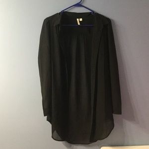 A black button down dress