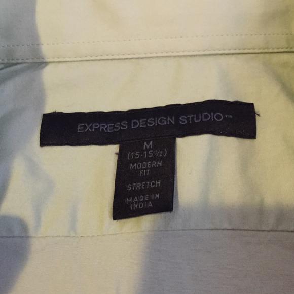 Men's Express Green Button up Size Medium - Picture 2 of 2