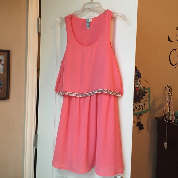 Coral dress! Bought from a boutique in Dallas.