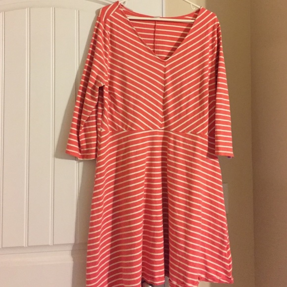 Coral fit and flare dress