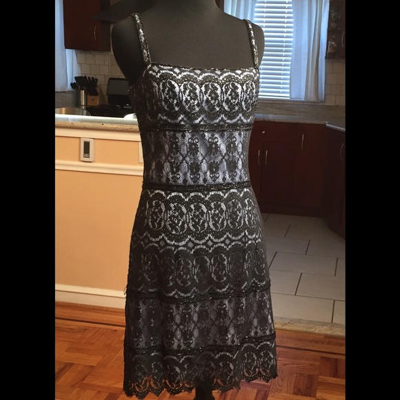 Black lace cocktail dress