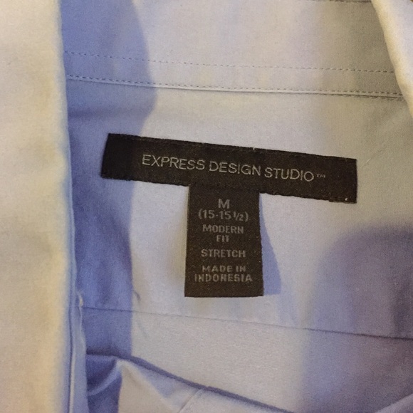 Men's Express Blue Button Up Size Medium - Picture 2 of 2