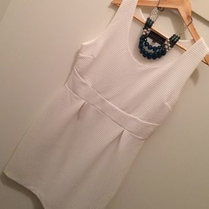White textured sheath dress