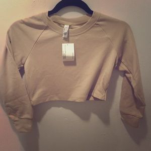 Long sleeved nude crop top