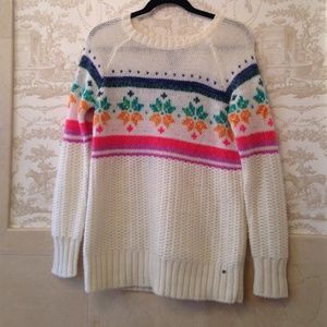 Aeo white snowflake sweater