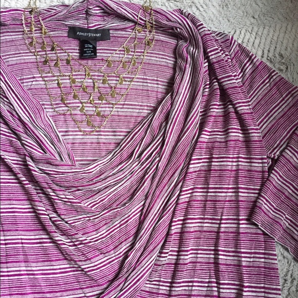Ashley Stewart lightweight Purple and Gray sweater - Picture 2 of 2