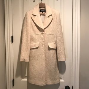 Like-new, Winter White knee length coat size small