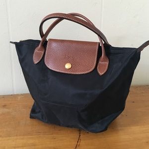 Authentic Black Longchamp Le Pliage Small Handbag