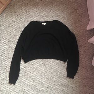 Cropped black sweater