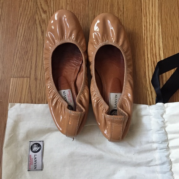 lanvin patent leather ballet flats