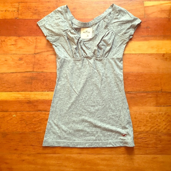 Gray v-neck top