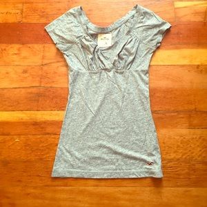 Gray v-neck top
