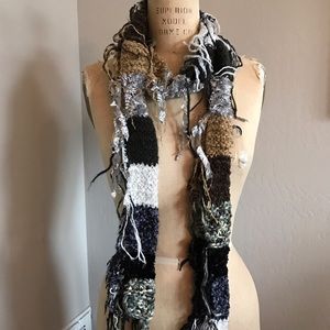 Multi fabric scarf