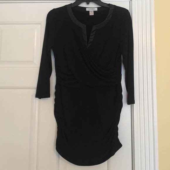 Motherhood leather like detail top