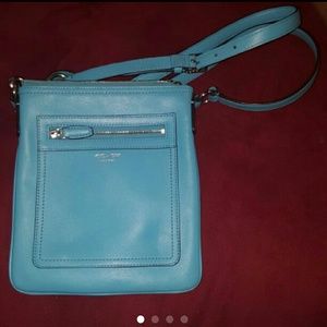 Blue leather coach crossbody purse