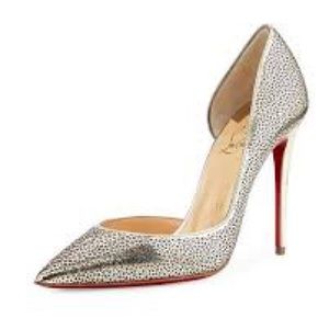 Galu Half-d'Orsay 100mm Pump, Light gold/Ivory