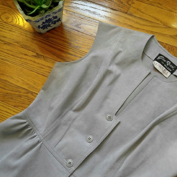 Vintage Grey Suede Dress - Picture 2 of 4