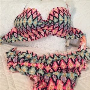 VS Swim Bikini Ikat Metallic Foil Print