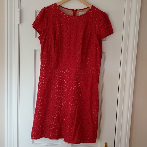Red lace dress