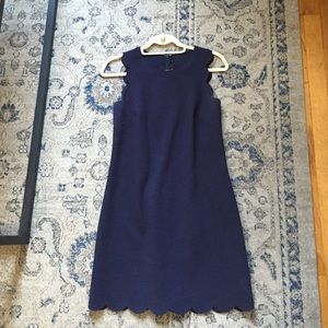 J. Crew Navy Scallop Dress