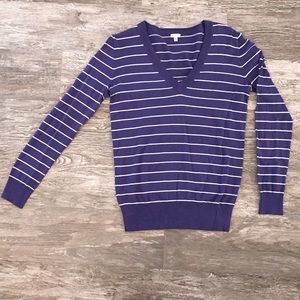 J Crew Long Sleeve Purple Striped Sweater Size XS