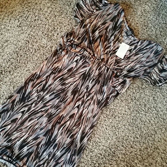 GRACE Brown/Black/Tan Wrap Dress