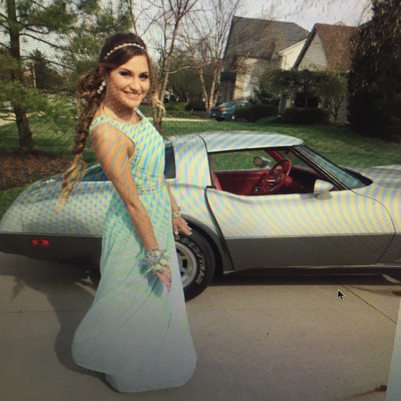 Light blue prom dress