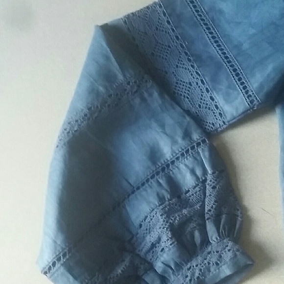 NWT Irving & Fine crochet peasant top Size S - Picture 3 of 4