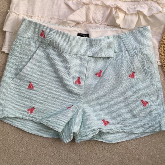 JCREW green seersucker lobster chino