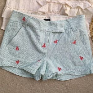 JCREW green seersucker lobster chino