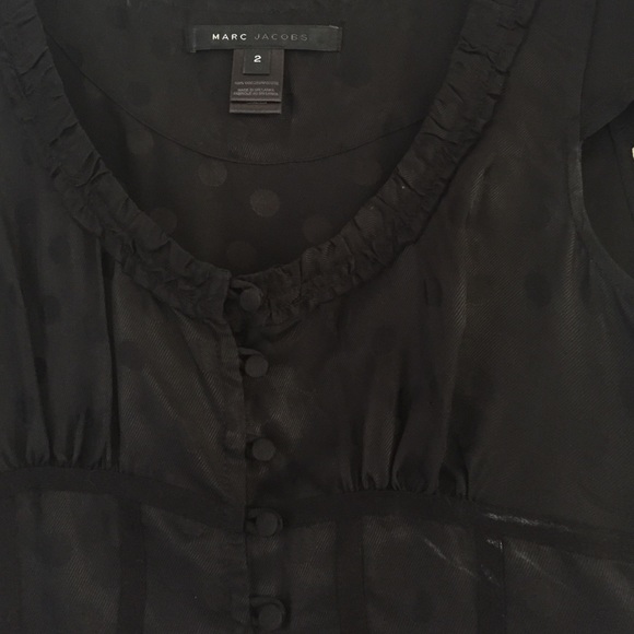 Black button-front Marc Jacobs blouse. - Picture 2 of 2