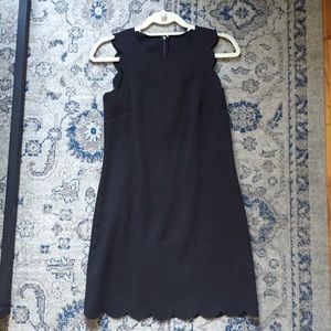 J. Crew Black Scallop Dress