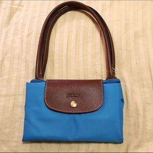 LongChamp "Small Le Pliage" Tote blue NEW carecard