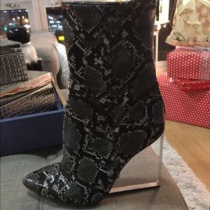 Jeffrey Campbell snake skin booties