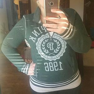 PINK  1/2 zip sweatshirt