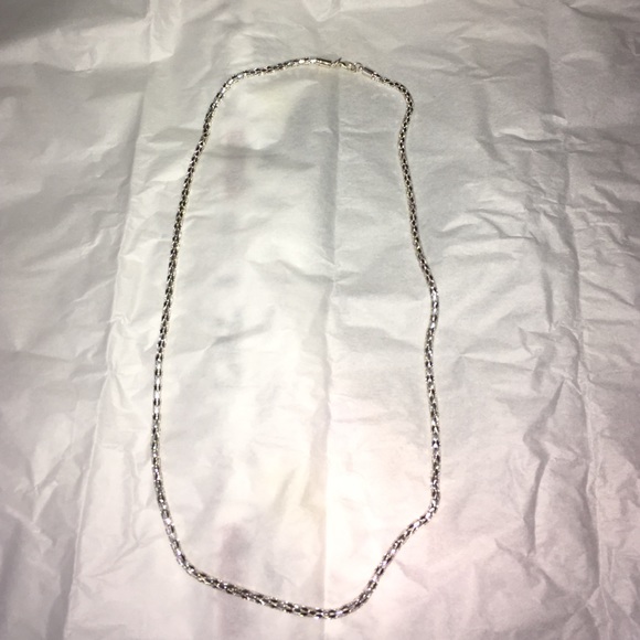 BNWOT 30" inch silver dress necklace.