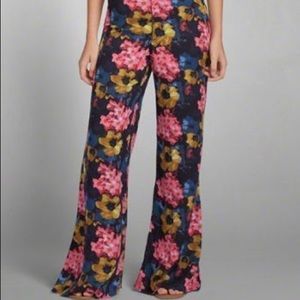 A&F high waisted floral print wide leg pants
