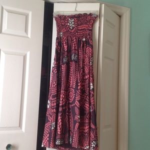 Marimekko for Anthropologie strapless dress
