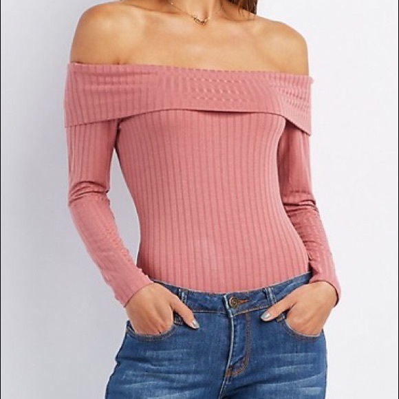 Pink/mauve off shoulder body suit size Small